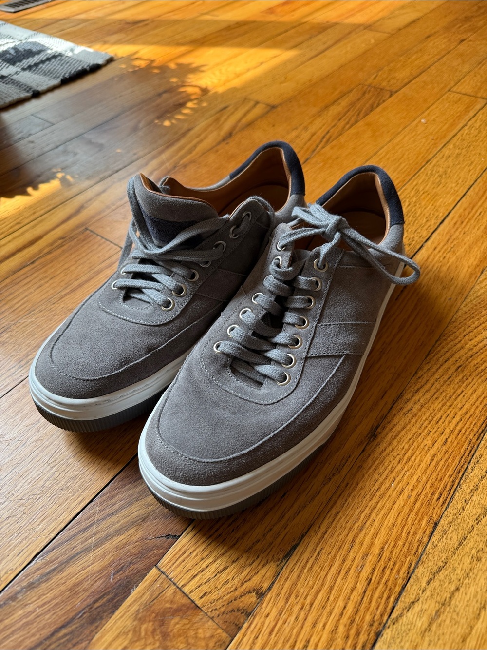 Peter Millar Taupe Suede Casual Sneakers